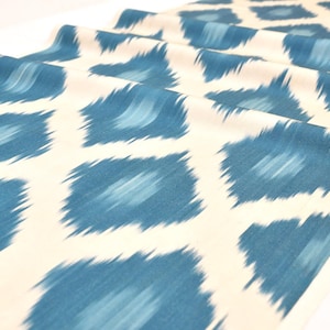 Blue silk ikat fabric by the metre sustainable material ikat textile buy uzbek ikat fabric handloom organic silk ikat fabric occasionwear