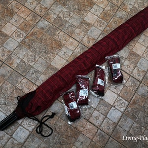 Worship Flag Bag 39&quot;x 4.5&quot; - Red Checked Design - M-Size