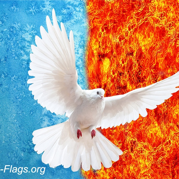 Símbolo del Espíritu Santo - Banderas de adoración impresas en seda