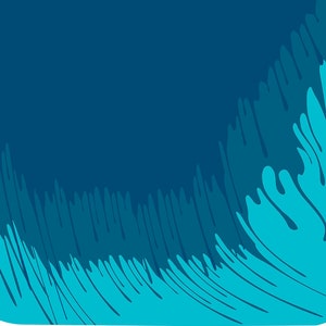 May include: Abstract background with a blue and teal color scheme. The design features a series of vertical lines that fade from dark blue to light teal.