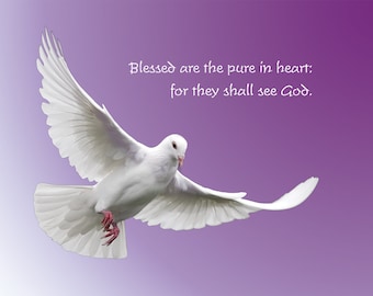 BUY1GET1FREE - Blessed Are The Pure In Heart - Silk Printed Worship Flags