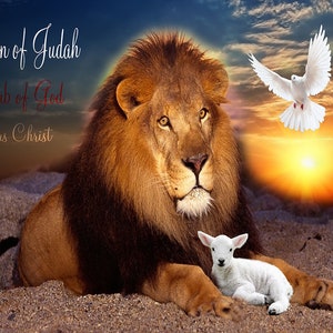 Lion, Holy Spirit & Lamb Silk Worship Flag
