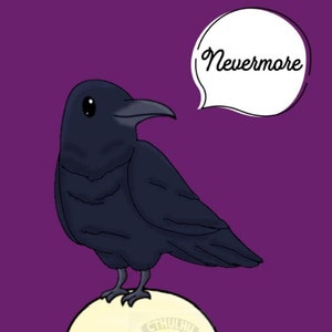 デジタル ダウンロード ファイル Nevermore The Raven / エドガー アラン ポーの文学 / 詩 / 本愛好家 / ゴシック フィクションのグリーティング / バースデー カード。