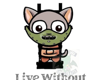 Digital Downloadable File Slasher Cat Hannibal Lecter - Silence of the Lambs) Pun Birthday / Greetings Card - Horror Movie blank inside