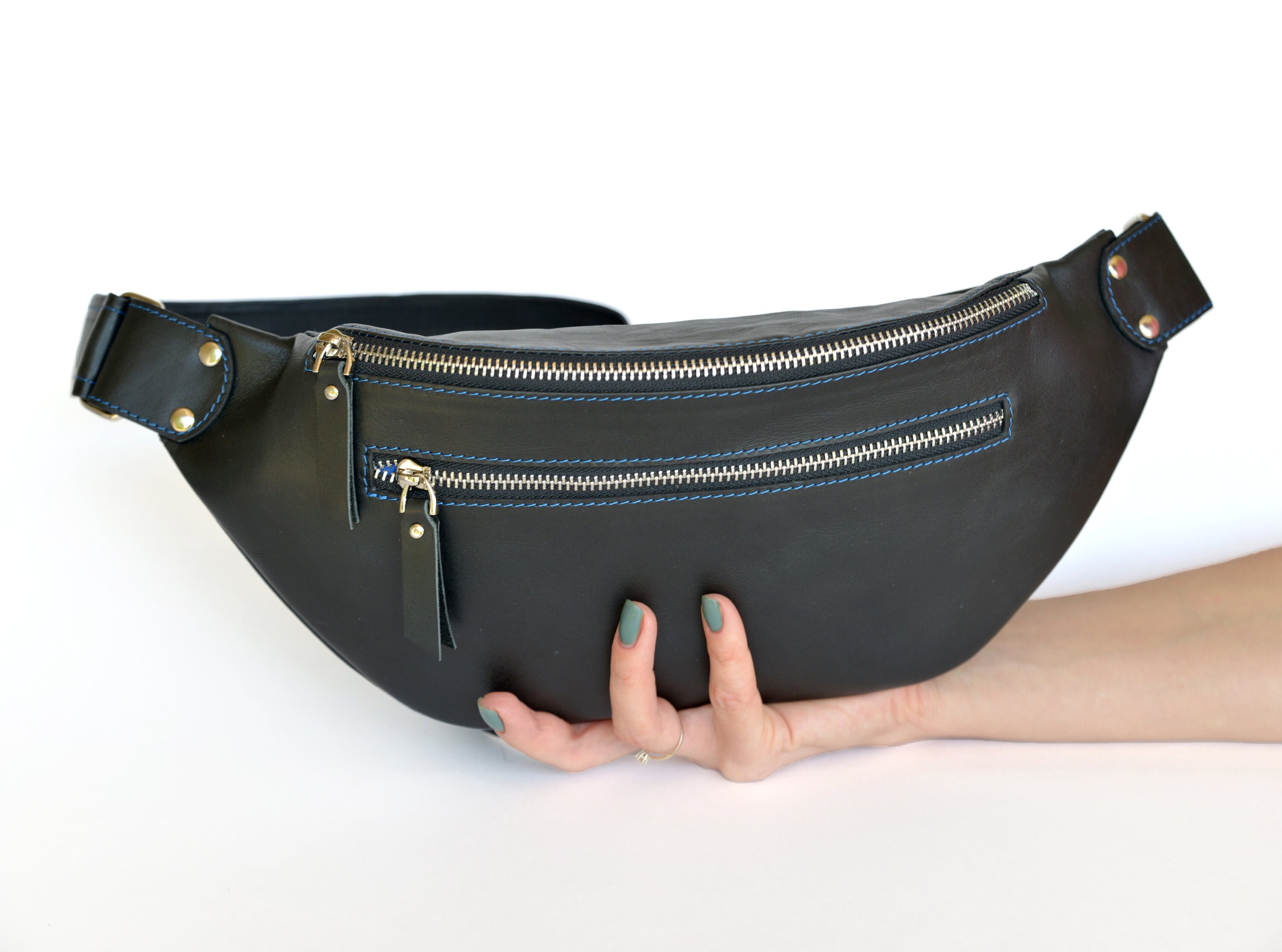 Leder Sling Bag Leder Bananentasche Etsy