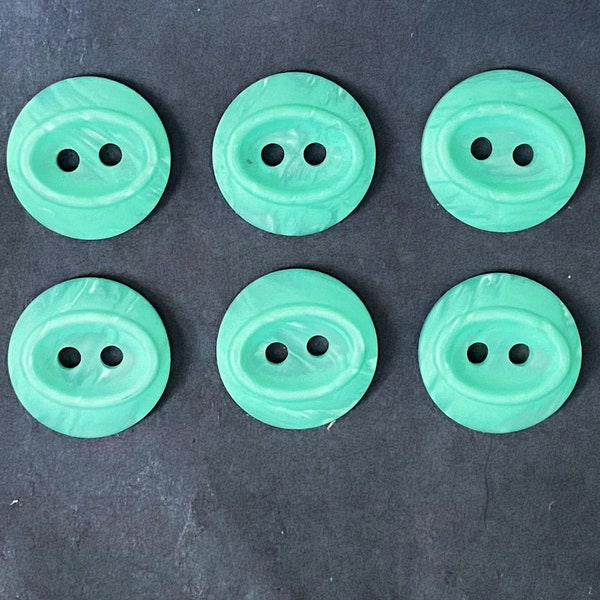 10x 16mm Mint Buttons, Bright Mint Green, For Sewing, Dressmaking, Yarn Creations & Craft