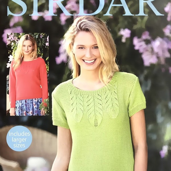 DK Short - Long Sleeve Top Knitting Pattern - De plus grandes tailles incluses - Sirdar 8128