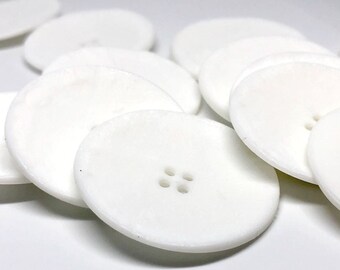 28mm Large White Buttons, Canvas Look, Cushions, Coats, Bags, Jackets, Super Chunky Knit, Crochet Supply