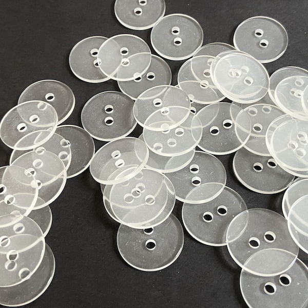 10x 15mm or 20mm Clear Duvet Buttons, Sewing Supply, Utility Buttons