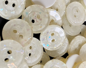 10x 15mm Glittery Cream Buttons, Dressmaking, Sewing, Crochet, Knitting