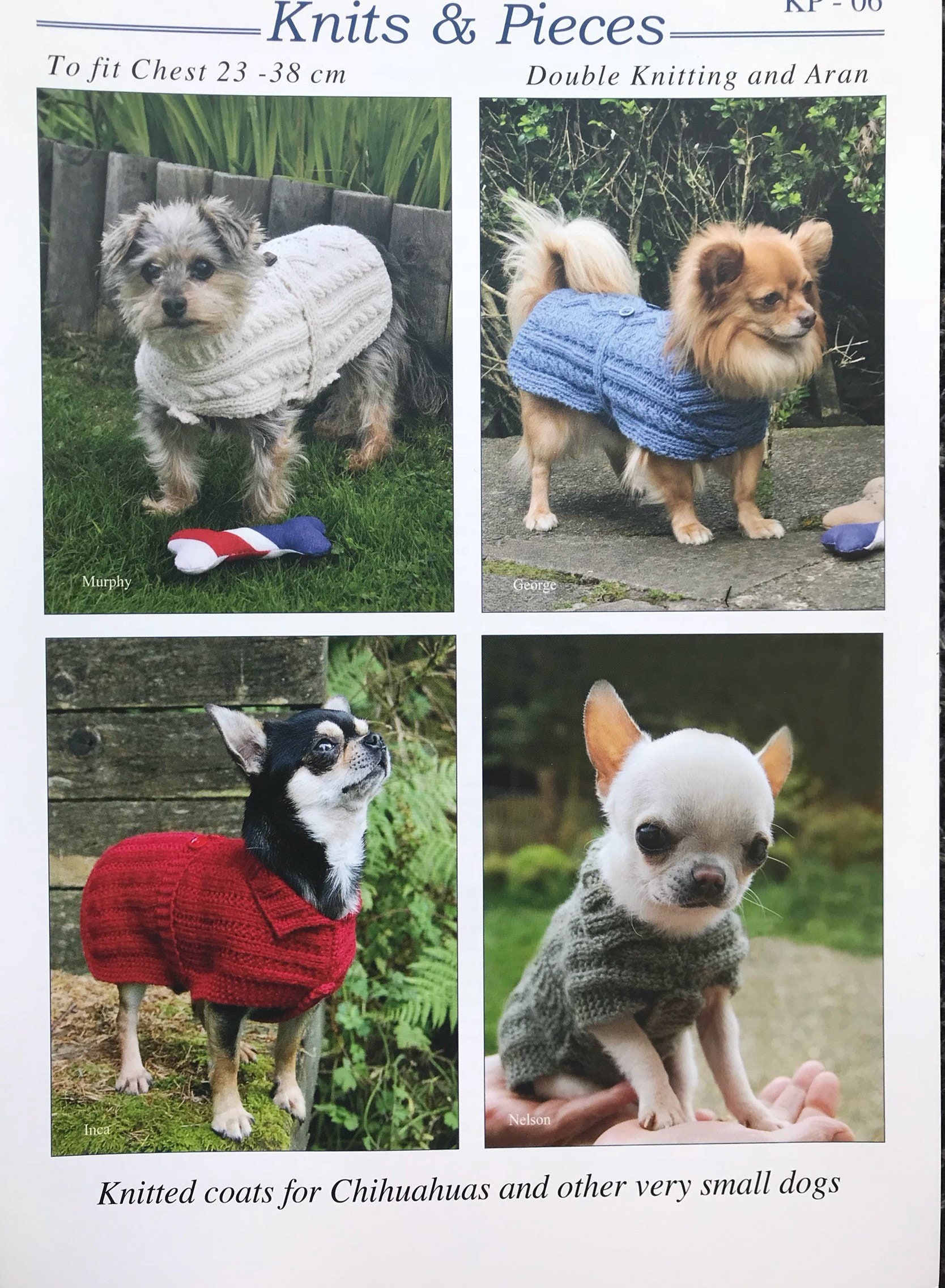 KP06 pulls pour Chihuahua et autres très Petits Chiens Chien Manteau Knitting Pattern