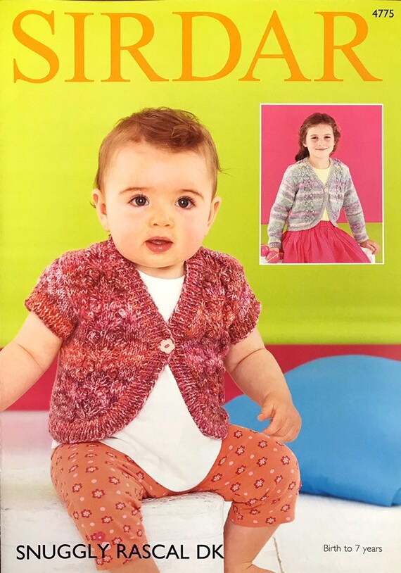 7 YRS BIRTH SIRDAR 4775 SNUGGLY RASCAL DK BOLEROS ORIGINAL KNITTING PATTERN 7 YRS BIRTH SIRDAR 4775 SNUGGLY RASCAL DK BOLEROS ORIGINAL KNITTING PATTERN