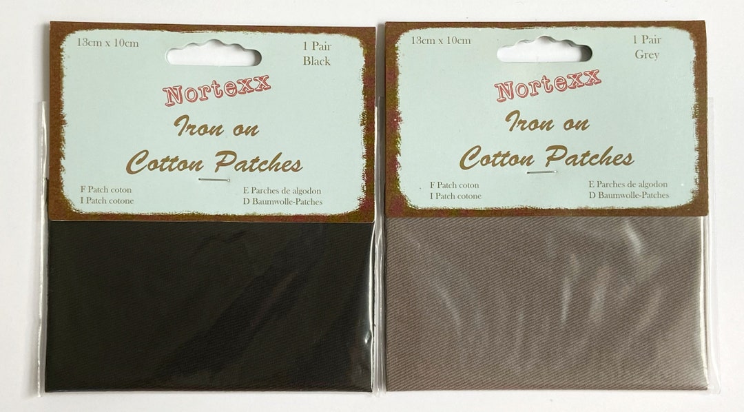Clothing Repair Patches Ironon Cotton Fabric Navy Grey or Etsy