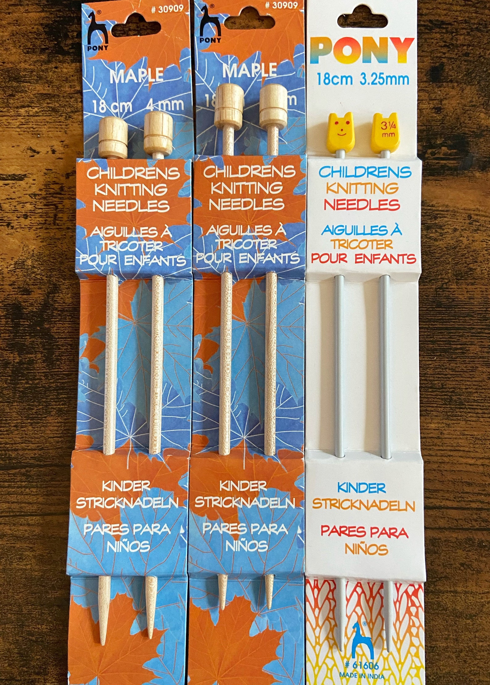 REDUCED Childrens Knitting Needles Short Needles Maple Etsy