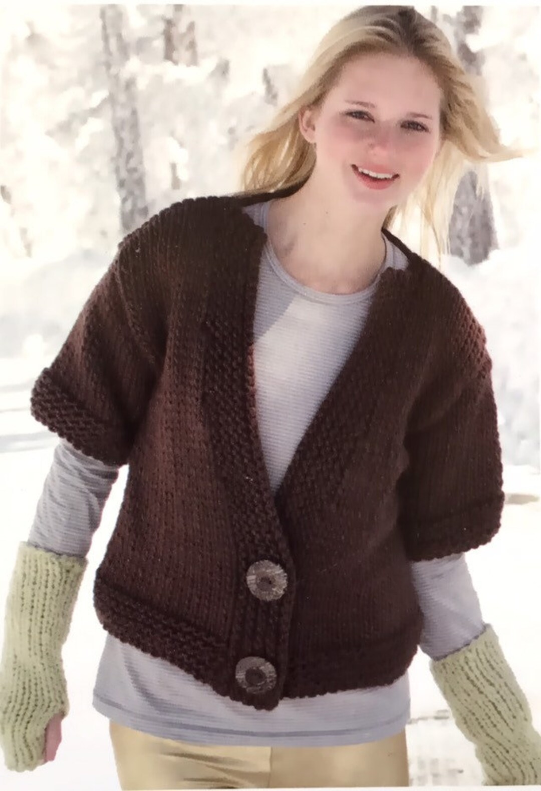 Easy Jacket Cardigan Knitting Pattern Super Chunky Sirdar - Etsy