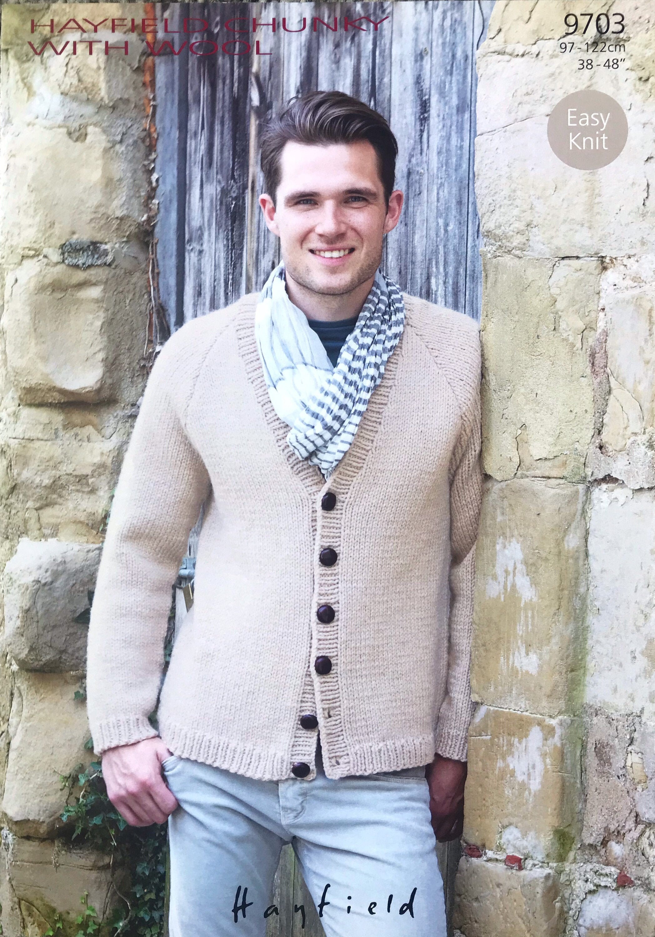 Easy Knit Mens Chunky Cardigan Pattern V Neck Raglan Etsy
