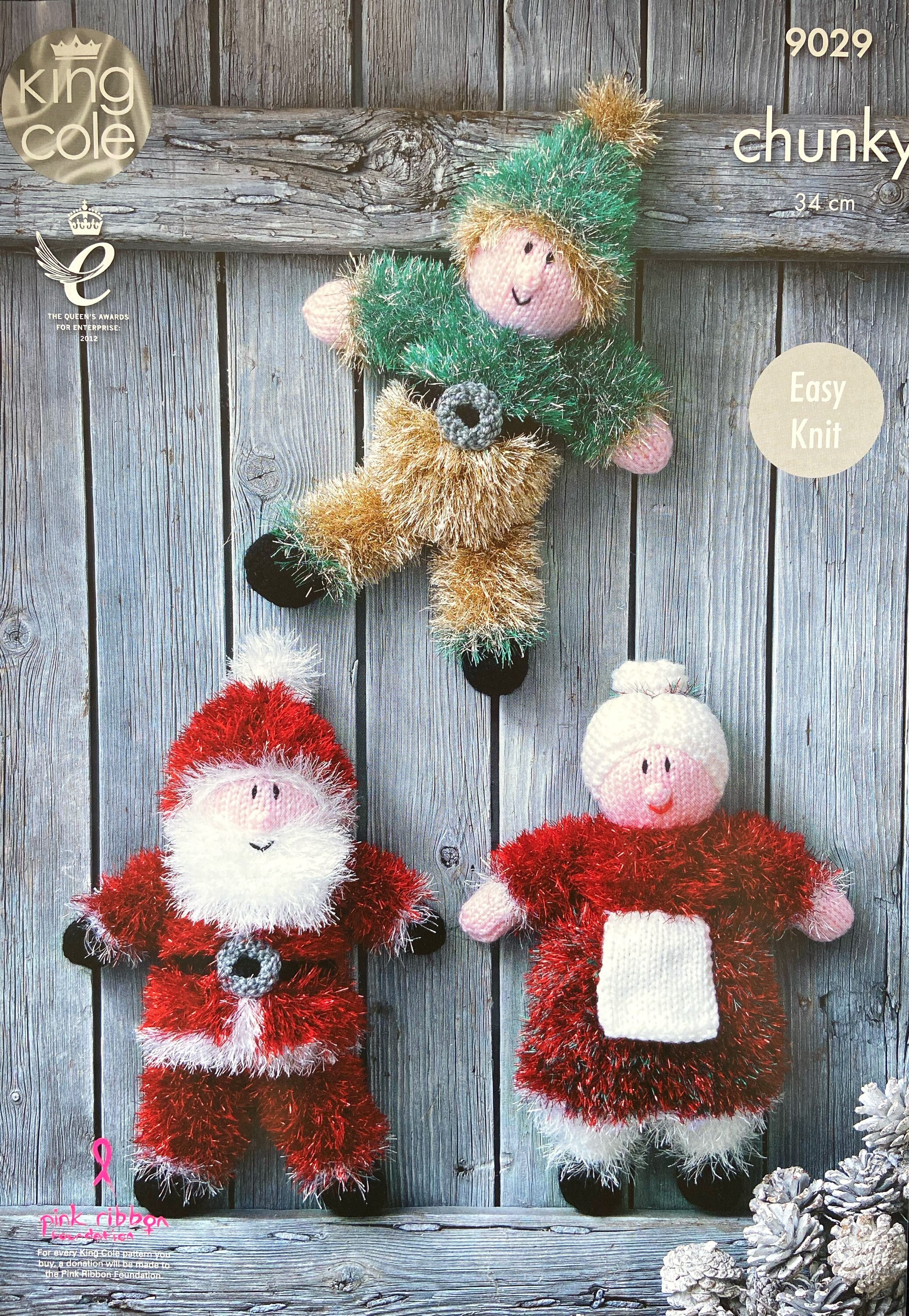 King Cole 'Easy Knit' Novelty Christmas Toys Knitting Pattern 9029 - Chunky King Cole 'Easy Knit' Novelty Christmas Toys Knitting Pattern 9029 - Chunky