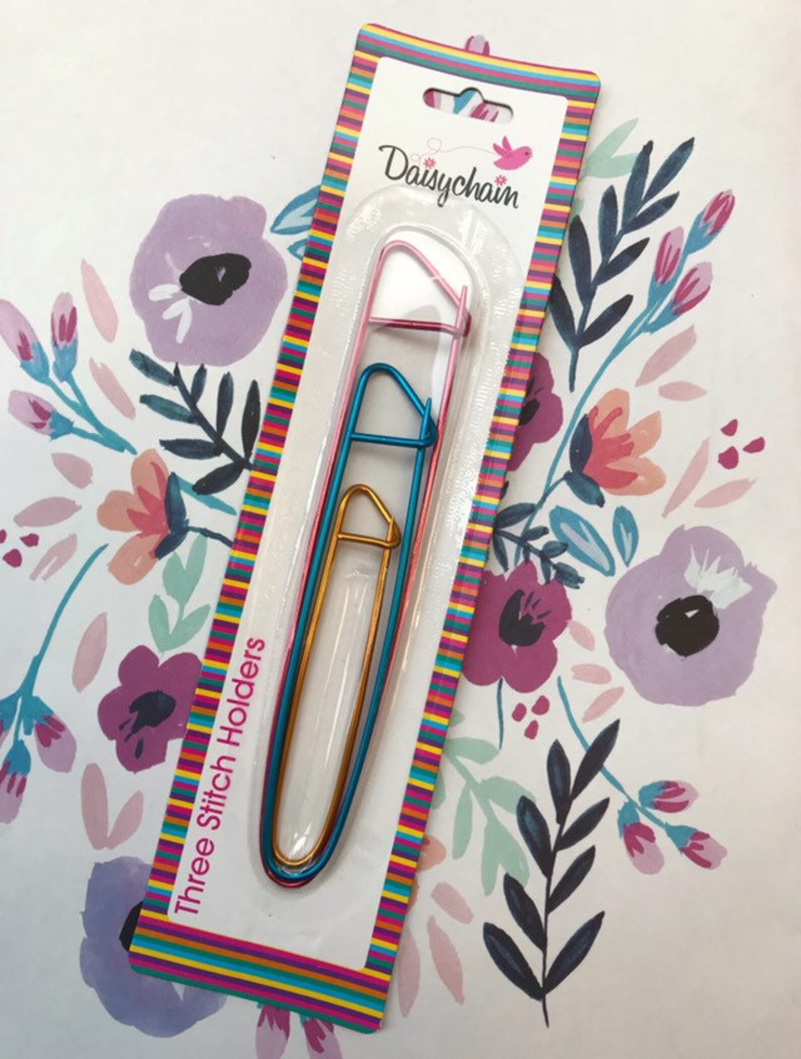 Set of 3 Sizes Knitting Stitch Holders Multicolour Yarn Etsy Israel