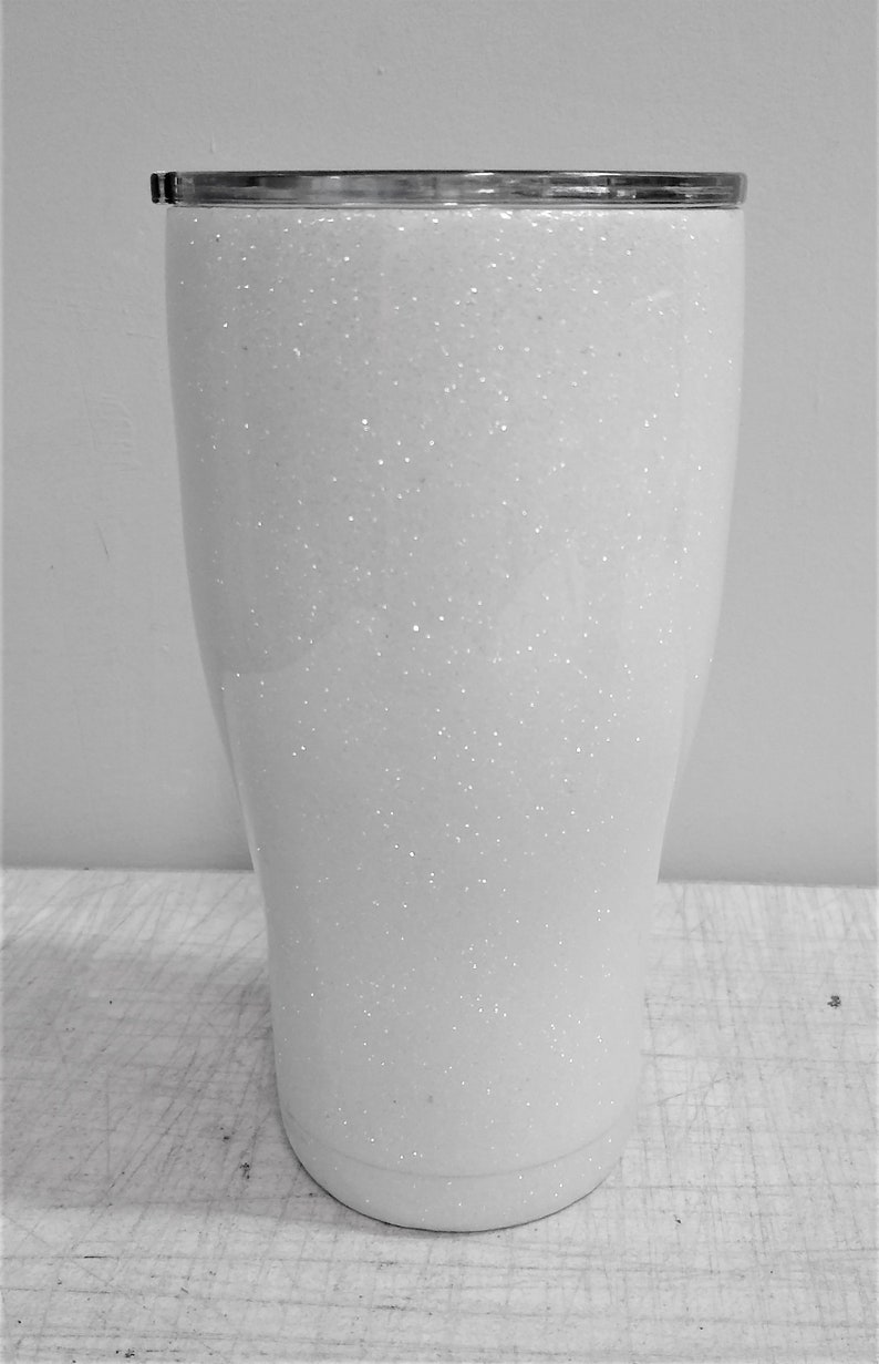New WHITE Glitter Cup Awesome White Tumbler With Crystal Etsy