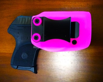 Belt or Beltless Clip Option - Pink Ruger LCP 380 Kydex Holster, Adjustable, Lifetime Warranty- Free ship