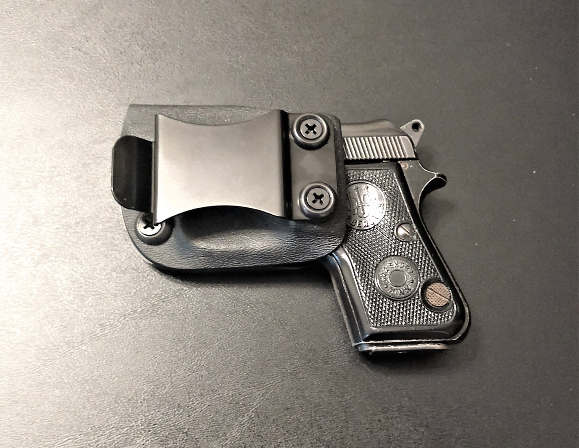 Leather OWB Belt Holster For Beretta 950 Jetfire Beretta Minx (R.H