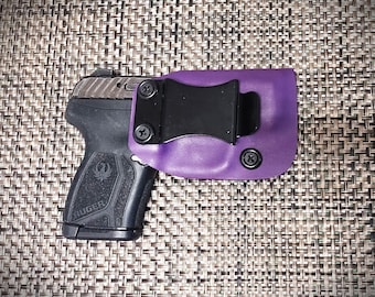 Purple Ruger LCP MAX 380 Kydex Holster, with or without belt, Adjustable, Lifetime Warranty-