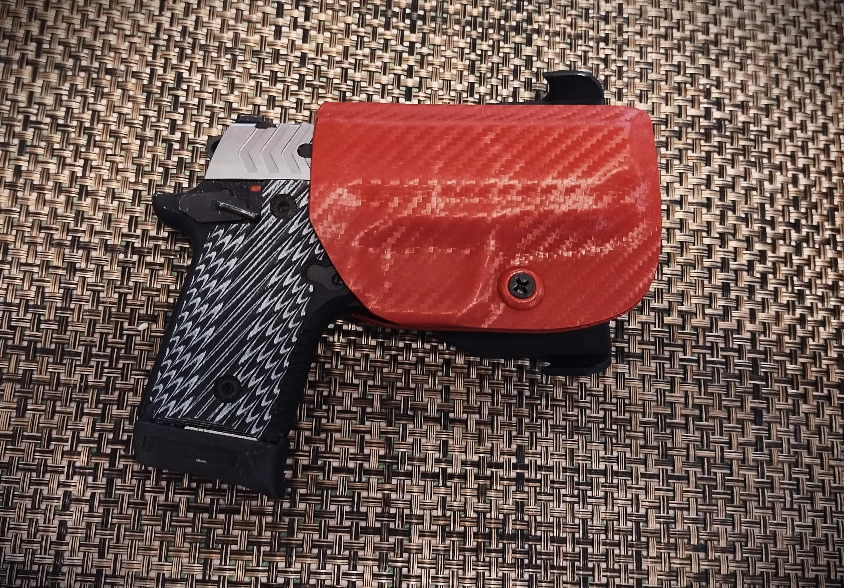 Springfield 911 9mm Kydex Holster Carbon Fiber Blood Red