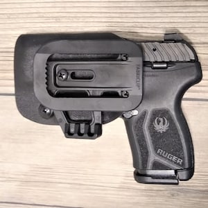 NO Belt Needed! Ruger LCP MAX 380 Kydex Holster - Choice Colors - Adjustable, Lifetime Warranty- BLACK INSIDE LEFT