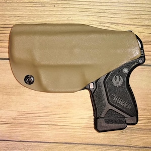 NO Belt Needed! Ruger LCP MAX 380 Kydex Holster - Choice Colors - Adjustable, Lifetime Warranty- FLAT DK EARTH IWB RH