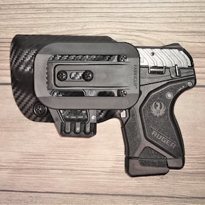 NO Belt Needed! Ruger LCP MAX 380 Kydex Holster - Choice Colors - Adjustable, Lifetime Warranty- CARBON INSIDE LEFT