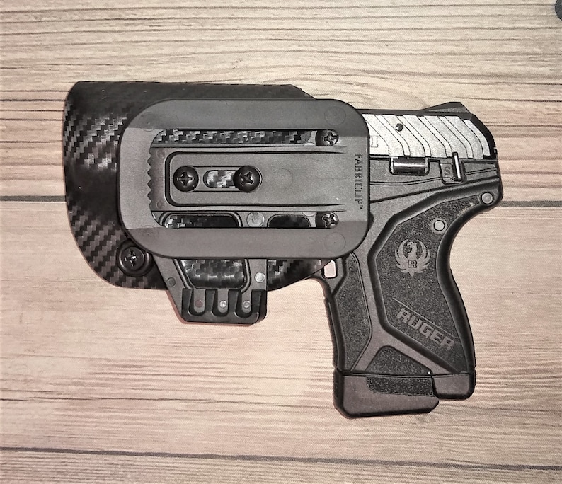 NO Belt Needed! Ruger LCP MAX 380 Kydex Holster - Choice Colors - Adjustable, Lifetime Warranty- CARBON INSIDE LEFT