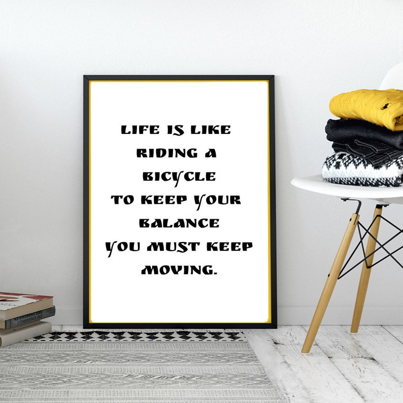LIFE INSPIRATIONAL MOTIVATIONAL POSTER PRINT SIGN LIFE IS LIKE RIDING A BICYCLE