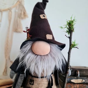 Handmade Woodland Wizard Gnome: Cottagecore Home Decor