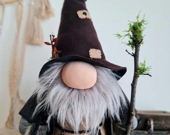 Handmade Woodland Wizard Gnome: Cottagecore Home Decor