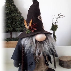 Woodland gnome, Wizard gnome, Cottage core decor, Woodland gonk, wizard gonk