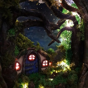 Fairy House Book Nook Diorama: Cottagecore Miniature Fairy Garden