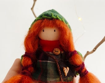 Miniature de poupée en tissu, mini-poupée Tilda, poupée de chiffon, poupée décorative