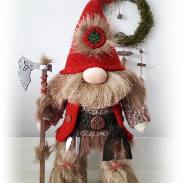 Jan the Celtic Gnome, Viking Gnome, Norse gnome, Red Gnome, Tomte, Nisse, Standing Gnome, Large gnome