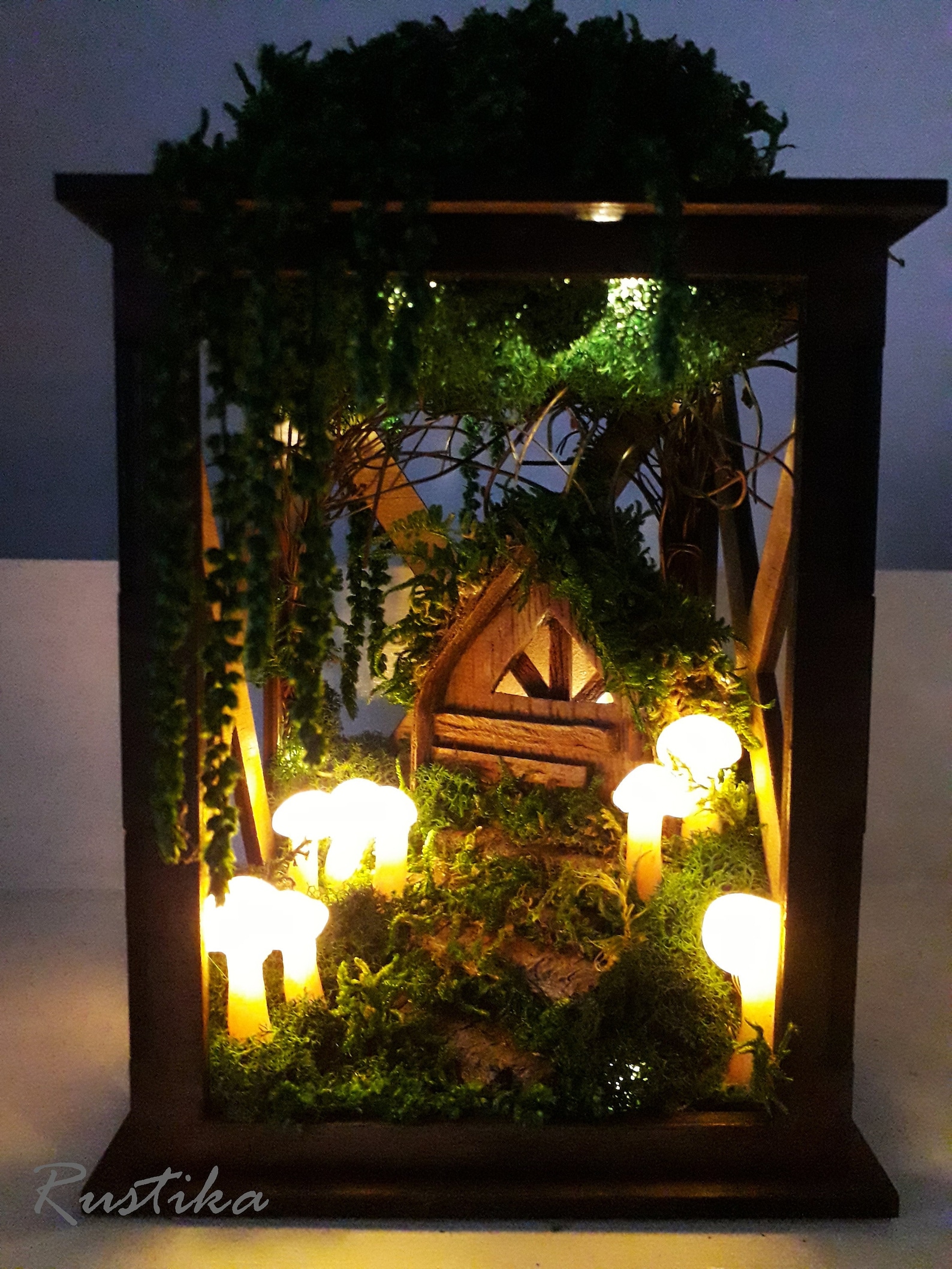 Mushrooms Lantern Mushrooms Diorama Mushroom Lights Decor Etsy