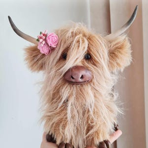 Handmade Highland Cow Plush: Scottish Cattle Decoration