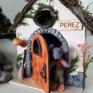 Ratoncito Perez House: Handmade Fairy House with Opening Door