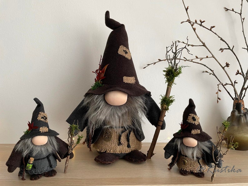 Ensemble de deux gnomes miniatures des bois, gnomes sorciers, mini gnomes image 9