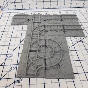 Caverns -2X2 Mine Track Floors - DragonLock - DND - Pathfinder - RPG - Dungeon & Dragons - 28 mm / 1&quot; - Terrain - Fat Dragon Games