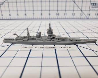 Battleship - Dunkerque - French Navy -  Wargaming - Axis and Allies - Naval Miniature - Victory at Sea - Tabletop Games - Warships