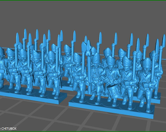 Small 15mm "w epic size" 7YW Prussian Grenadiers BTG - 4 Strips - MC Minis