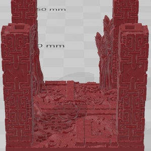 Pillars Set 1 - Aztlan 6 Swamped B - Pathfinder - Dungeons & Dragons -RPG- Tabletop-Terrain - 28 mm / 1&quot;- Aether Studios