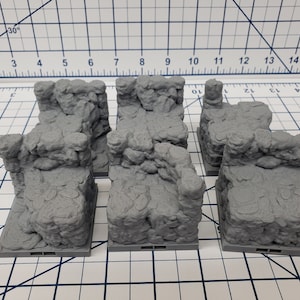 Caverns - Elevated Wall Tiles- DragonLock - DND - Pathfinder - RPG - Dungeon & Dragons - 28 mm / 1&quot; - Terrain - Fat Dragon Games