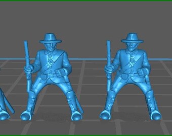 15mm ACW Cavalry Hat and Sack Coat with Rifle - 4 Minis - MC Minis