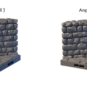 Angled Wall Tiles - Lost Dungeons - DragonLock - DND - Pathfinder - RPG - Dungeon & Dragons - 28 mm/ 1&quot; - Terrain - Fat Dragon Games