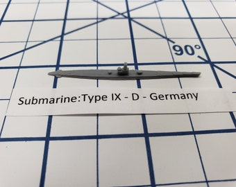 Submarine - Type IX D- German Navy - Wargaming - Axis and Allies - Naval Miniature - Victory at Sea - Tabletop Games - Warships
